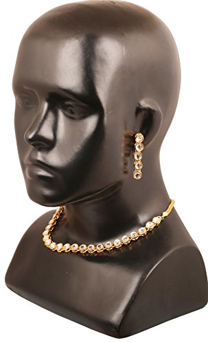 Touchstone "Contemporary Kundan Collection Indian bollywood elegant Kundan polki look light jewelry necklace set in gold tone for women