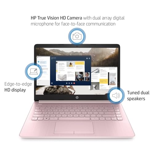 HP Stream 14-inch Laptop for Student and Business - Intel Quad-Core Processor, 8GB RAM, 64GB eMMC, 1-Year Office 365, 12H Long Battery Life, HD Webcam, Wi-Fi, Win 11 H in S Mode with Mouse