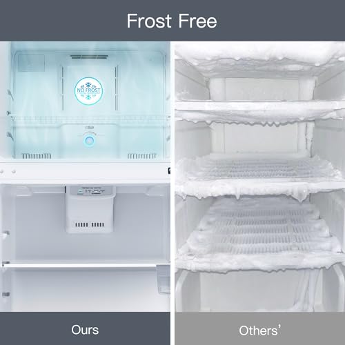 30“ Top Freezer Refrigerator with 17.6 Cu. Ft.Capacity, Adjustable Thermostat Control, Full Size Freestanding Frost Free Fridge for Garage/Office/Home/Apartment, Stainless Steels Grey
