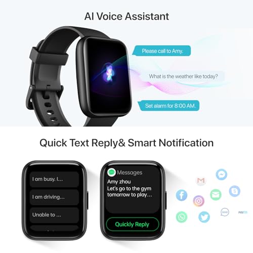Smart Watch for Men Women - Answer/Make Calls/Quick Text Reply/AI Control, 1.83" for Android Phones iPhone Samsung Compatible IP68 Smartwatch Fitness Tracker Heart Rate Blood Oxygen Sleep Monitor