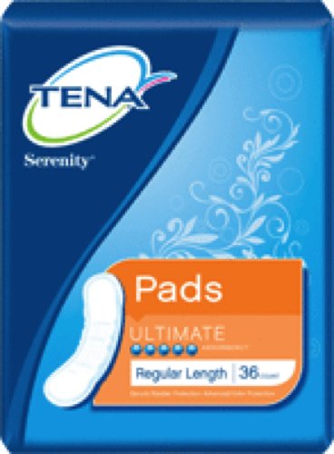 Personal Care Tena Serenity Ultimate Absorbency Economy Pads 16" L, Regular Length, Adult, Adhesive Strip, Disposable (Box of 36 Each)