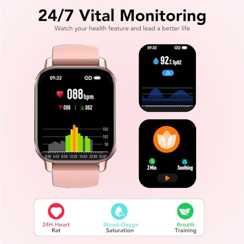 Smart Watches for Women, 1.85" Smart Watch IP68 Waterproof, 112+ Sport Modes Fitness Activity Tracker, Heart Rate Sleep Monitor, Pedometer, Fitness Watch for Android iOS