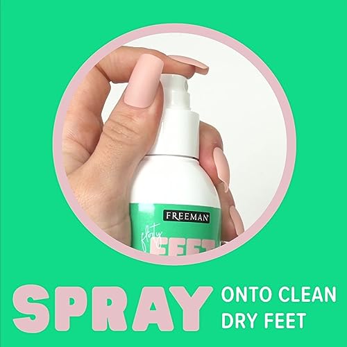 Freeman Flirty Feet Instant Foot Peeling Spray, Exfoliating Foot Mask For Summer, Moisturizing & Smooth Dry, Cracked Heels, Remove Dead Skin Quickly, Cruelty-Free & Vegan, 4 fl.oz./ 118 ml Bottle