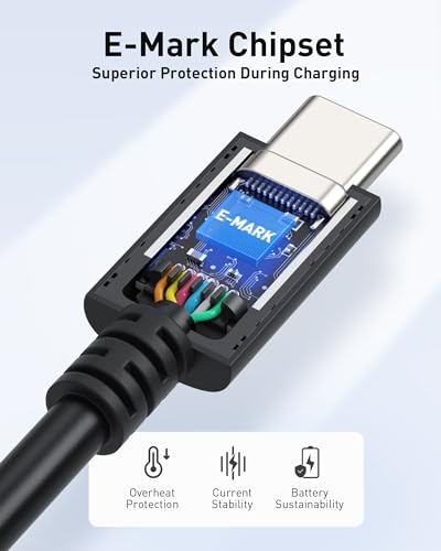 Cable Matters [USB-IF Certified 240W USB C Cable 3.3 ft in Black for MacBook Pro, iPad Pro, iPhone 15 Pro, Apple Vision Pro (140W USB C Charger Cable, USB C Charging Cable, USB 2.0, No Video)
