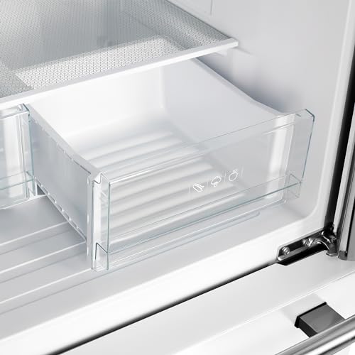 Forno 36'' Espresso Gallipoli French Door Stainless Steel Refrigerator - 17.5 Cu.ft Kitchen Fridge with LED Display and Ice Maker - Frost-free Swing Double Door Fridge with Inverter Compressor, White