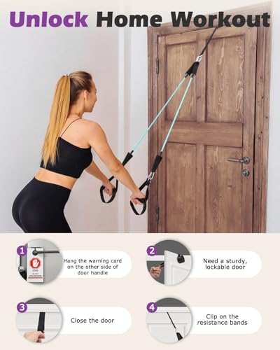 Zacro Pilates Bar with Resistance Bands, Pilates Bar with Ab Roller for Abs Workout, with 30/40/50 LBS Resistance Bands, Portable Home Gym Yoga Pilates Bar Kit for Full Body Workouts for Women and Men