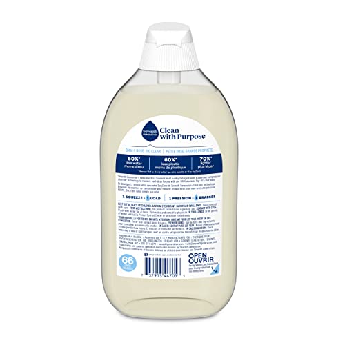Seventh Generation Laundry Detergent, Ultra Concentrated EasyDose, Free & Clear, 23.1 Fl Oz (Pack of 2) (Packaging May Vary)