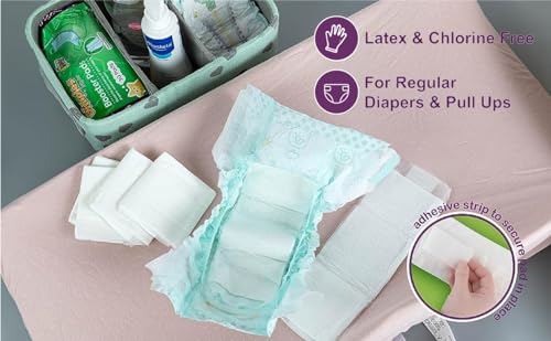 Dimples Booster Pads, Baby Diaper Doubler with Adhesive - 1 Size Fits All Diapers - Boosts Diaper Absorbency - No More leaks 90 Count (with Adhesive for Secure Fit)