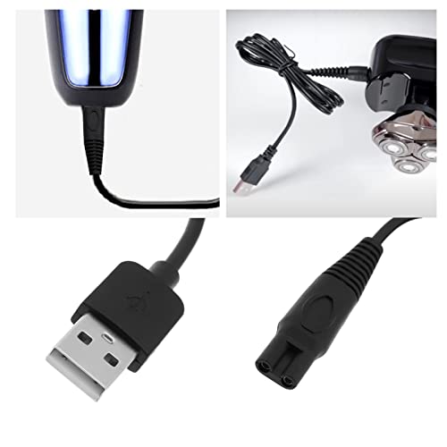 The Lord of the Tools 2Pcs 5V Electric Shaver USB Charger Cable Replacement Compatible with Skull Pitbull Gold PRO Shaver Charger Cord 1m Black