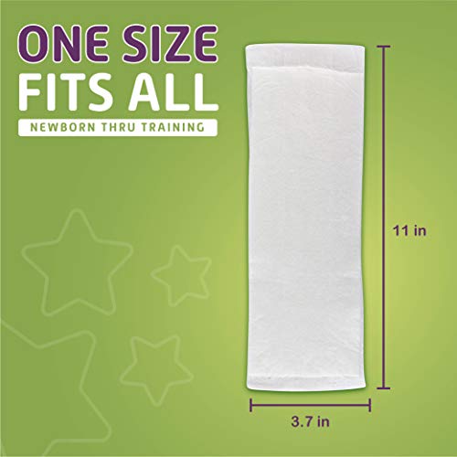 Inspire Dimples Booster Pads, Baby Diaper Doubler with Adhesive - 1 Size Fits All Diapers - Boosts Diaper Absorbency - No More leaks 22 Count (with Adhesive for Secure Fit)
