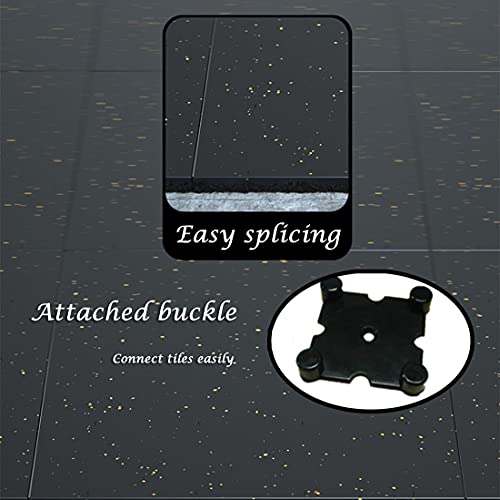 Nisorpa Rubber Exercise Equipment Mats, 4 Pcs Heavy Duty Shock Absorbent Rubber Gym Floor Tiles, 20" x 20'' Anti-Slip Rubber Mats for Home Gym Floor