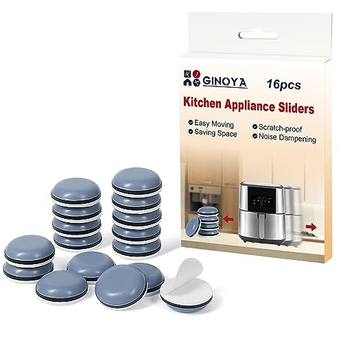 Kitchen Appliance Sliders, 16pcs DIY Adhesive Appliance Movers for Air Fryer Coffee Maker Easy Moving Saving Space (Grayish Blue)
