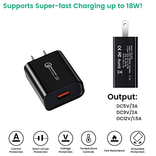 USB C Charger for DJI Osmo Mobile 6 OM 6 5 4 SE/RS 2 3 Mini Stabilizers and Pocket 2 Action Cameras, 3-in-1 Type-C Charging Cable with 18W Fast-Charge Adapter Accessories, 4ft