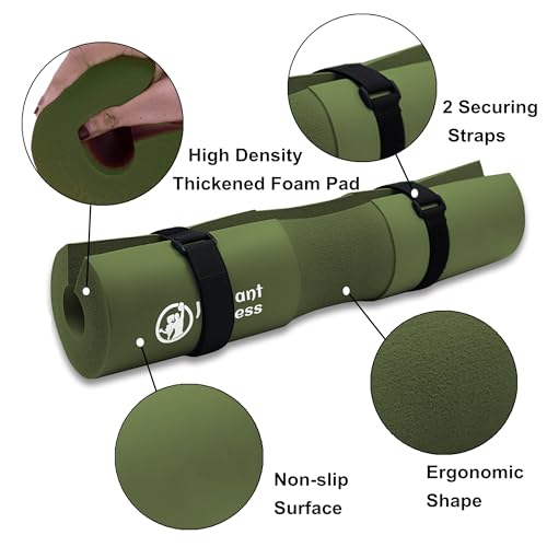 J Bryant Barbell Pad Set with 2 Ankle Straps for Cable Machines Hip Resistance Band Weight Lifting Straps Thick Cushion Hip-Thrusts Pad with Carry Bag for Squats Bench Press Workout