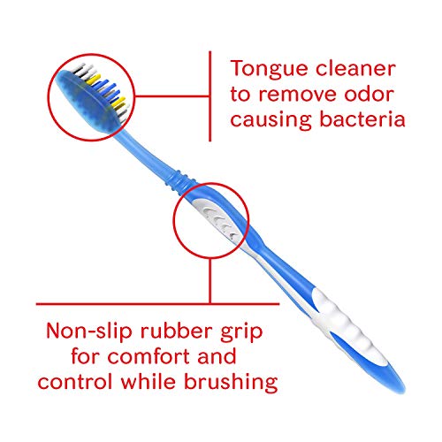 Colgate Extra Clean Toothbrush, Medium Bulk Toothbrush Pack, Adult Medium Bristle Toothbrushes with Ergonomic Handle and Circular Cleaning Bristles, Helps Remove Surface Stains, 6 Pack