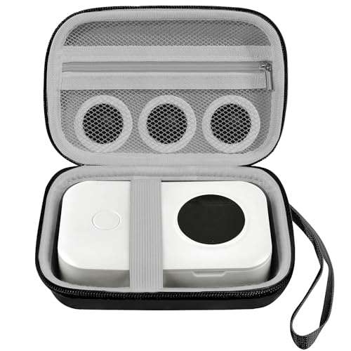 Lumus&Solem Label Maker Case Fit for Phomemo D30 D35 Label Maker, for NIIMBOT D11 D110, for JADENS D110, Label Printer Case Easily Storage and Carry, Easily Store Printer, Tape, USB Line (Black&Gray)