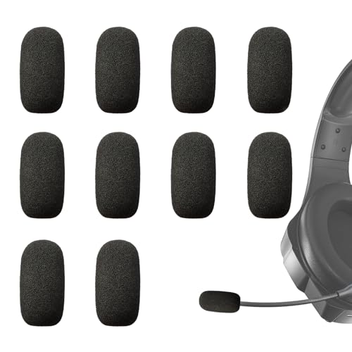 10 Pack Foam Windscreen for Headset Microphone - Sponge Mini Foam Shield, High-Density Mic Covers for Lavalier and Lapel Mics Protection