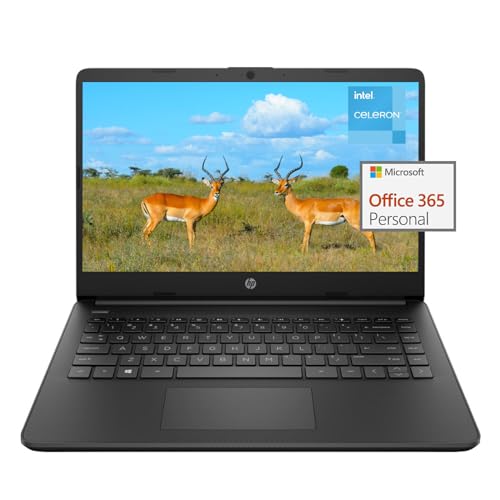 HP Stream 14-inch Laptop for Student and Business - Intel Quad-Core Processor, 4GB RAM, 320GB Storage (64GB eMMC + 256GB Card), 1-Year Office 365, Webcam, 11H Long Battery Life, Wi-Fi, Win11 H in S