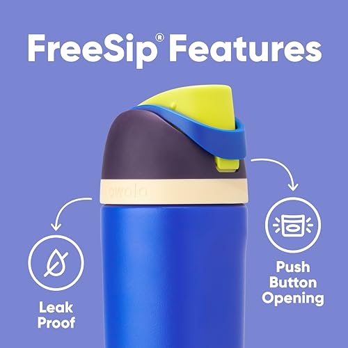 Owala Kids FreeSip 16oz Insulated Water Bottle and 12oz Insulated Tumbler Bundle with Straws, Spill Resistant Lids, BPA-Free