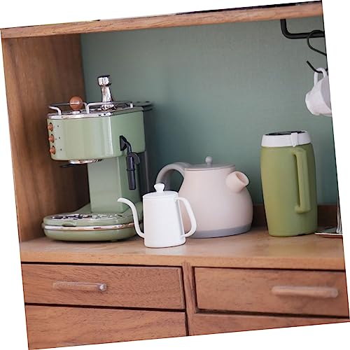 VICASKY 4pcs Simulation Coffee Pot Mini Coffee Kettle Statue Decor Mini Tea Kettle Decoration Mini Coffee Maker Mini Teapot Home Décor Mini House Furniture Metal White Lighthouse
