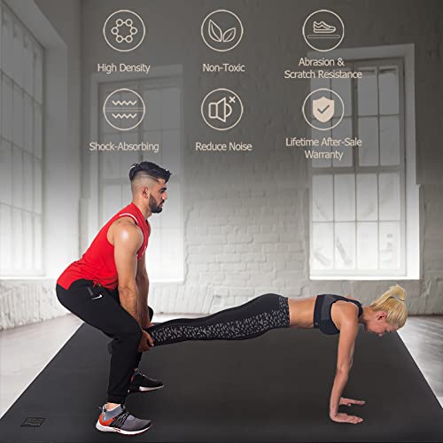 Gxmmat Large Exercise Mat 6'x4'x7mm, Thick Workout Mats for Home Gym Flooring, Extra Wide Non-Slip Durable Cardio Mat, High Density, Shoe Friendly, Perfect for Plyo, MMA, Jump Rope, Stretch, Fitness