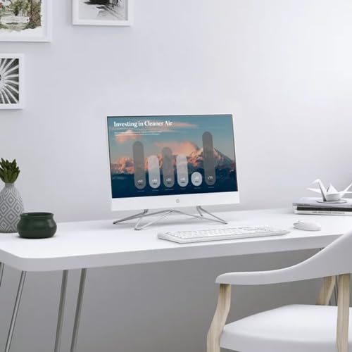 HP Newest All-in-One Desktop, 21.5" FHD Display, 12GB RAM, 1TB Storage (512GB SSD with P500 500GB External SSD), Intel Dual-Core Processor, Webcam, HDMI, Bluetooth, Mouse and Keyboard, Windows 11