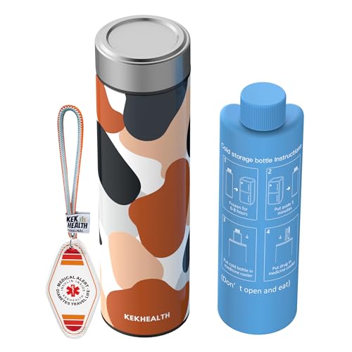 60H Insulin Pens Cooler Trave Case with QR Medical Travel Tag Medicine Cooler Bag for Travel TSA Approved EpiPen Carry Case Diabetic Travel Kits with Biogel Ice Pack（Haven）