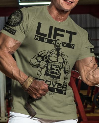 Lift Heavy Recover Fully T-Shirts for Workout, Funny Gym Shirt for Men
