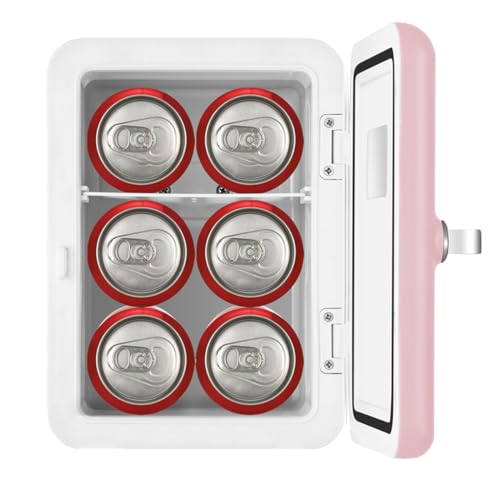 Skincare Fridge 6l /6 Can Portable Cooler And Warmer Personal Refrigeratorfor For Skin Care, Cosmetics, Beverage, Single Door Compact Refrigeratorfor Bedroom, Office, Car(Color:/Pink,Size:110V)