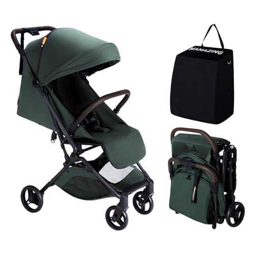 Lightweight Baby Stroller, Ultra Compact & Airplane-Friendly Travel Stroller, One-Handed Folding Stroller for Toddler, Only 11.5 lbs, Green