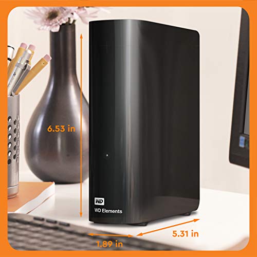 Western Digital 6TB Elements Desktop USB 3.0 external hard drive for plug-and-play storage - WDBWLG0060HBK-NESN