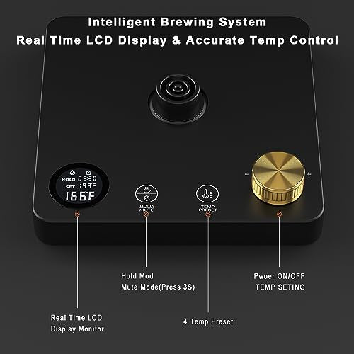 1200W Gooseneck Kettle with ±1℉ Temperature Control,Pour Over Electric Kettle for Coffee & Tea,Digital Display,4 Temp Preset,12H Keep Warm,100% Stainless Steel,Rapid Heating,1L,Matte Black
