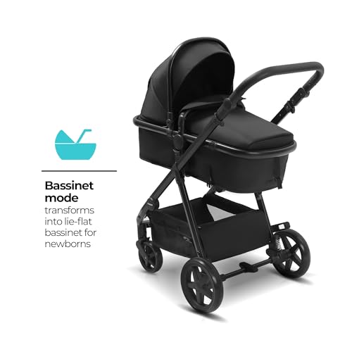 Mompush Meteor 2 Baby Stroller 2-in-1 with Bassinet Mode, Compatible with Infant Car Seat, Adapter Included - Stable Bassinet Stroller Combo, Full-Size Baby Strollers for Family Outings