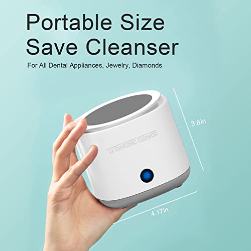 Ultrasonic Cleaner 30W for Dentures, Retainer, Mouth Guard, Aligner, Whitening Trays, Professional Dental Ultrasonic Cleaner Machine 180ml for All Dental Appliances, Jewelry, and More