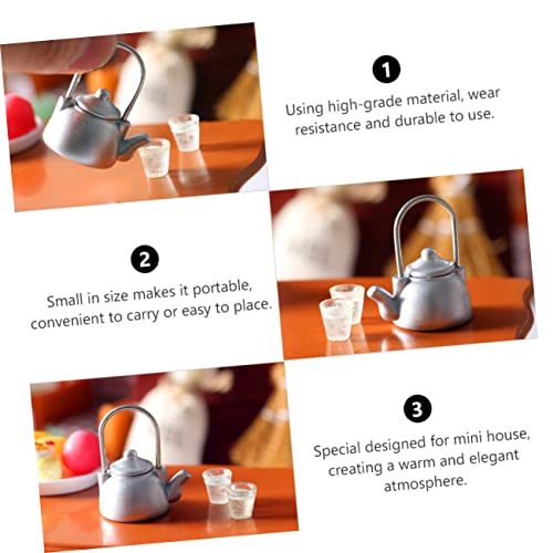 Toyvian 3 Pcs Old-Fashioned Kettle The Office Decor Home Decor Miniture House Furniture Orange Decor Miniature Dollhouse Office Desk Decor Stuff Mini Accessories Plastic Cup Old Fashioned