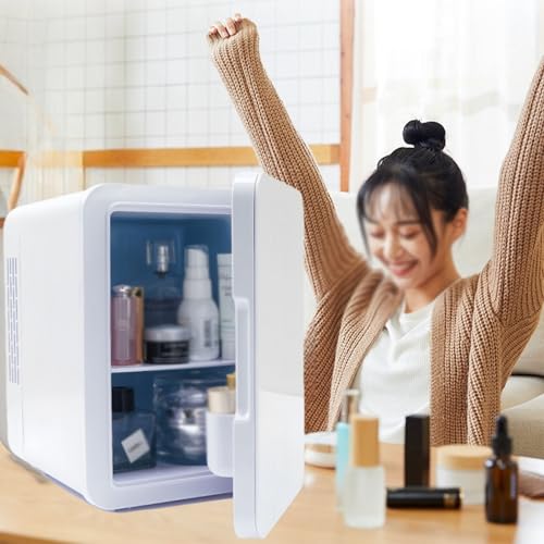 Small Refrigerator, Portable Personal Refrigerator, Thermoelectric Cooler Refrigerators for Skincare, Beverage, Food, Home, Office and Car