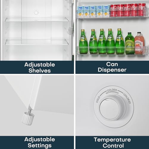 Upstreman 14.7 Cu.Ft. Double Door Fridge in White Steel with Large Capacity Top Freezer, Frost Free, Adjustable Thermostat Control, Fingerprint-resistant,Reversible Door Swing, ENERGY STAR
