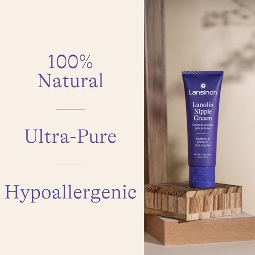 Lansinoh Lanolin Nipple Cream, Safe Nipple Balm for Baby and Mom, Breastfeeding Essentials, 1.41 Ounces