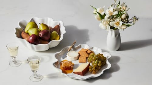 Le Creuset Stoneware Iris Collection Serving Bowl, 15", White