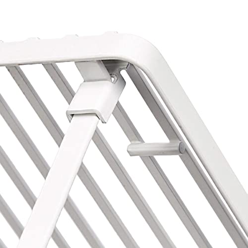 Amazon Basics Stackable Metal Kitchen Storage Shelves, Set of 2 - White, 12.5" L x 8" D x 4.5" H