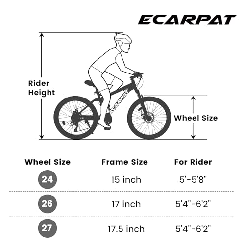 GOWE A2660 Mountain Bike 26 Inch Wheels, 21-Speed Full Suspension Mens Womens Trail Commuter City Mountain Bike, Carbon Steel Frame Disc Brakes Thumb Shifter Front Fork Rear Shock Absorber Bicycles