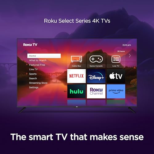 Roku Smart TV – 50-Inch Select Series 4K HDR RokuTV Enhanced Voice Remote, Brilliant 4K Picture, Automatic Brightness, & Seamless Streaming – Live Local News, Sports, Family Entertainment