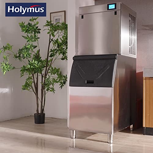 22" Commercial Ice Maker Machine 450LBS/24H with 350LBS Storage Bin, 990W SECOP Compressor, 182 Full Cube Ice Ready in 8-15 min, Air Cooled, Industrial Ice Machine for Business