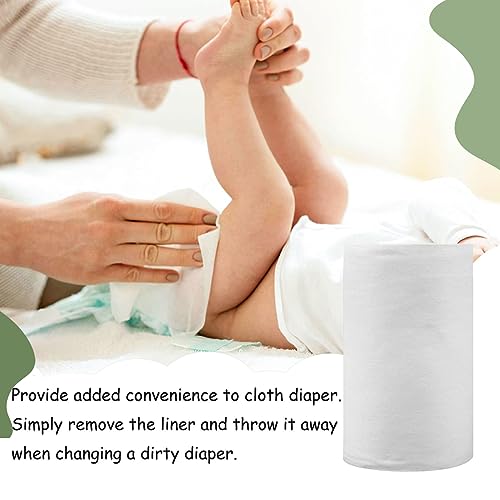 ALVABABY Diaper Liners 4 Rolls for Baby Cloth Diaper 11.8 x 7.1 Inch Disposable Natural Soft Compostable Fragrance Free and Chlorine Free 400 Sheets