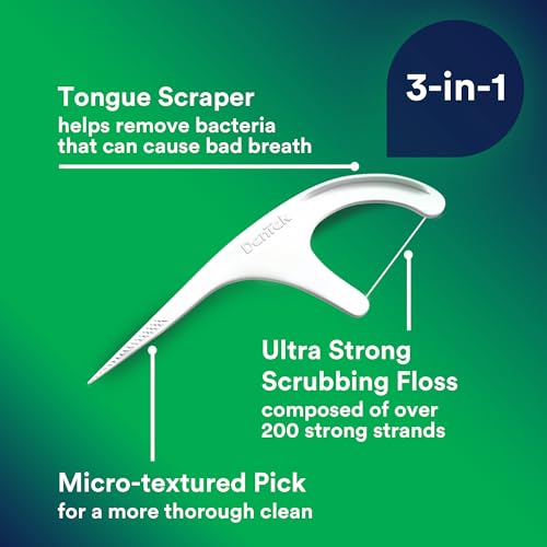DenTek Triple Clean Advanced Clean Floss Picks, No Break & No Shred Floss, 150 Count
