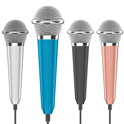 Mini Microphone for iPhone iPad Small ASMR Tiny Microphone for Voice Video Recording Singing, Vlogging, Podcasting YouTube (1 PCS Blue)