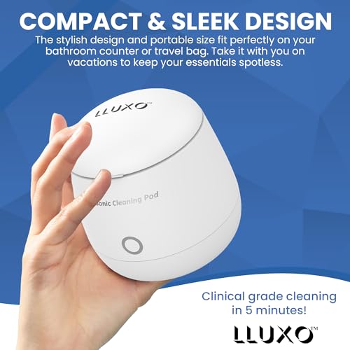 LLUXO's Ultrasonic and UV Cleaning Machine for Aligners, Dentures, Retainers, Trays, Mouth Guards, and all dental appliances; Jewelry, Diamonds, Watches, Coins and more