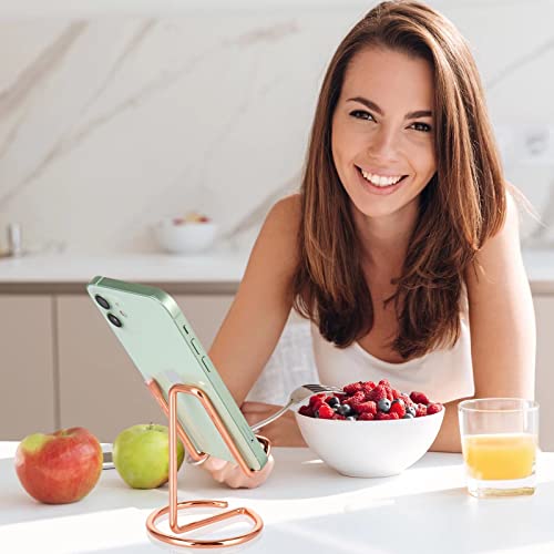 Cell Phone Stand Holder Desk Accessories, Cute Metal Rose Gold, Compatible with All Mobile Phones, iPhone, Switch, iPad