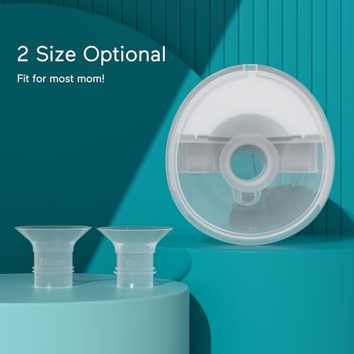 Paruu P16 Hands-Free Breast Pump Wearable, Wearable Breast Strong Suction, Low Noise, 4 Modes & 12 Levels, Electric Breast Pump Portable - 19/21mm Insert/Flange, 2 Pack (White)