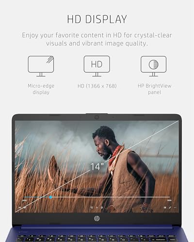 HP Stream 14-inch Laptop for Student and Business - Intel Quad-Core Processor, 4GB RAM, 320GB Storage (64GB eMMC + 256GB Card), 1-Year Office 365, Webcam, 11H Long Battery Life, Wi-Fi, Win11 H in S